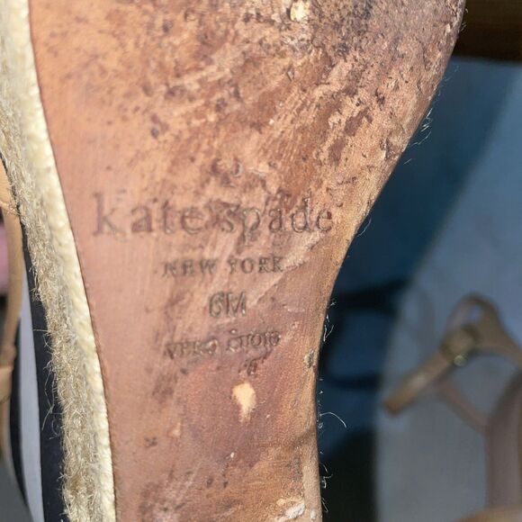 Kate Spade Women’s Slingback Espadrilles Size 6 M Tan Leather Going Out Party - Picture 3 of 12